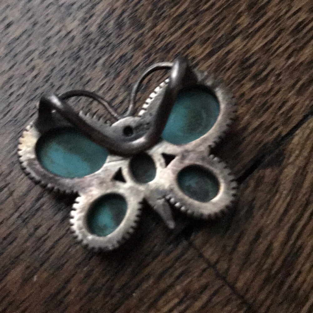 Turquoise Butterfly Pendant Necklace - Picture 2 of 4